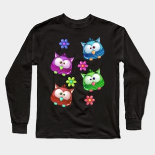 Funny Cartoon BIRDS Long Sleeve T-Shirt